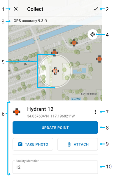 Data collection form and location target