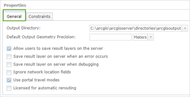 General tab General tab